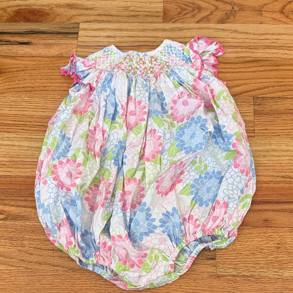 Floral Baby Romper with Ruffle Sleeves